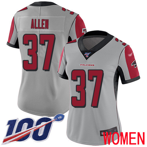 Atlanta Falcons Limited Silver Women Ricardo Allen Jersey NFL Football #37 100th Season Inverted Legend->women nfl jersey->Women Jersey